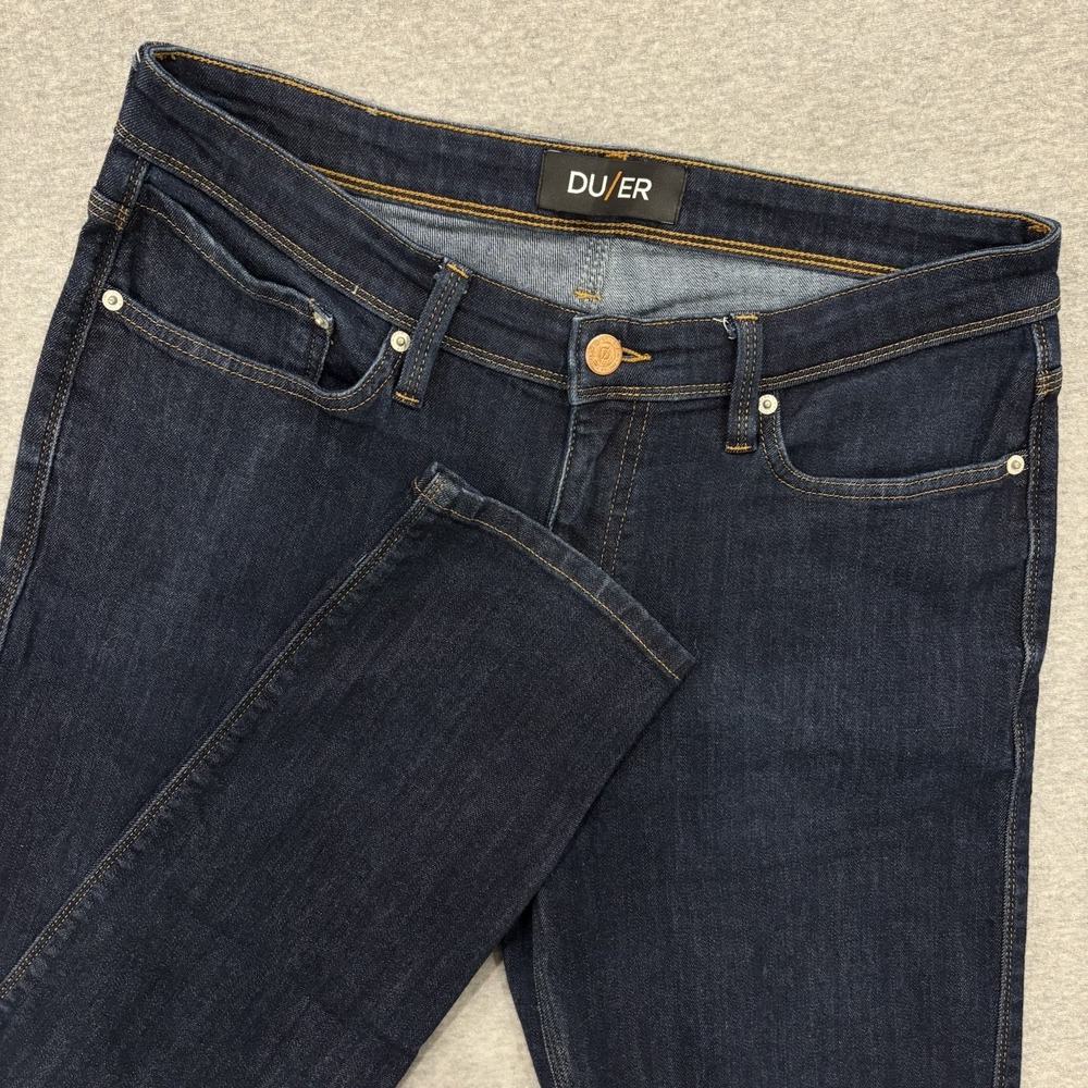 Du/er L2X Slim Fit Jeans Mens Sz 34x32 Blue Dark Wash Denim Stretch Performance